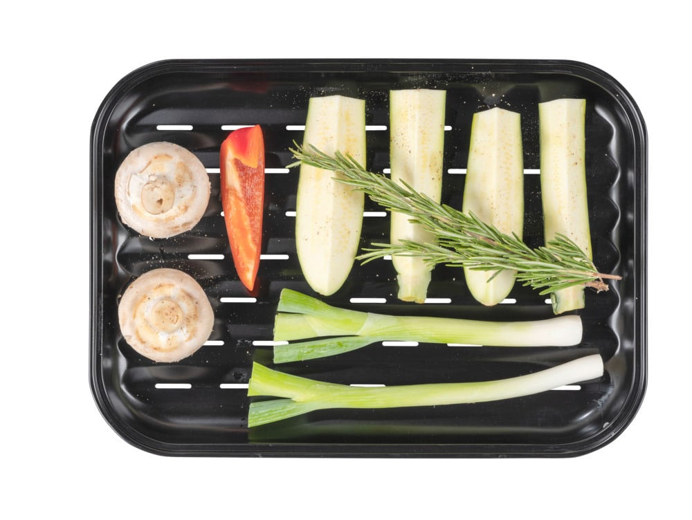 WENKO Grillschale Luca – 34,5 × 24,5 × 2,5 cm, Schwarz – für Grill