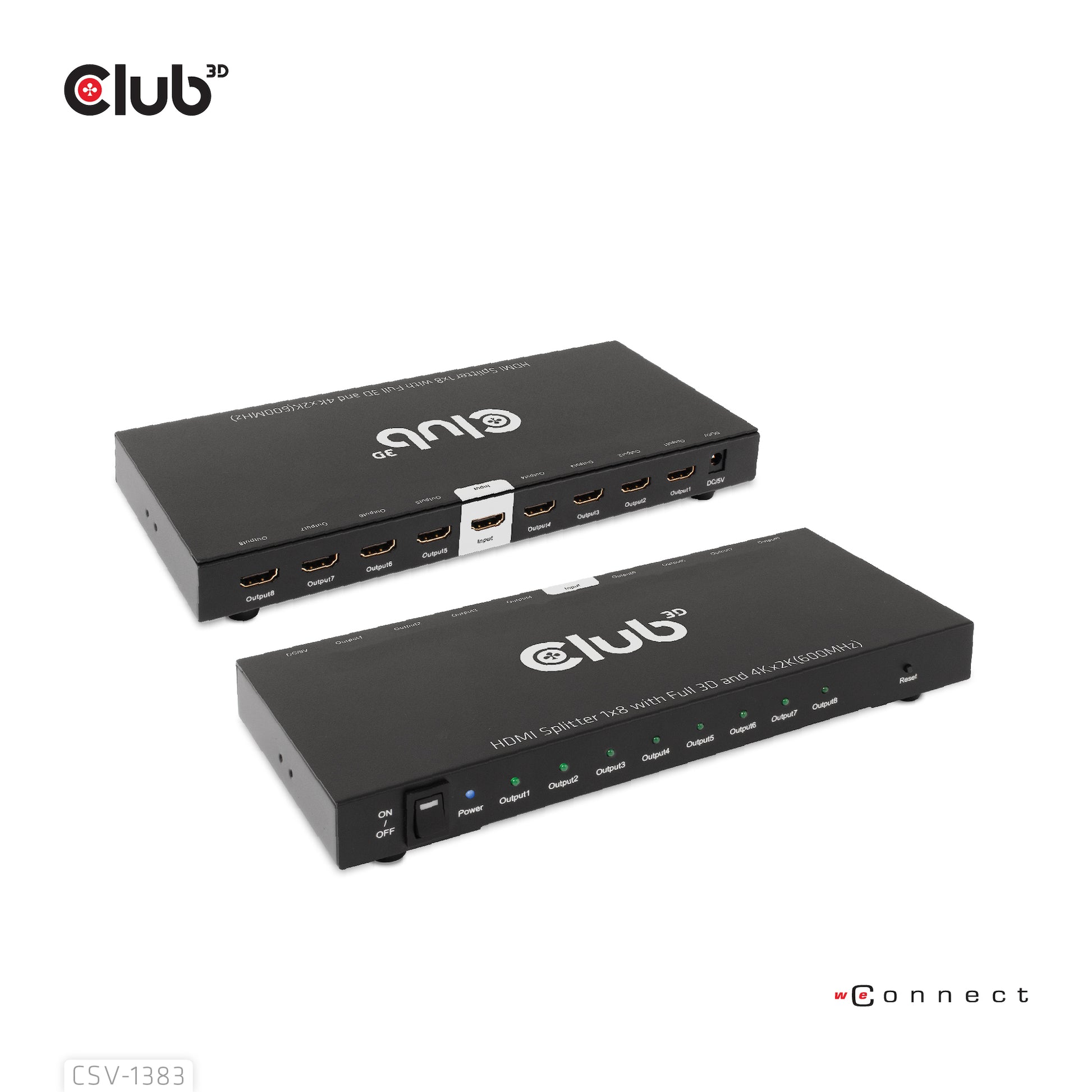 CLUB3D Club 3D – HDMI-Splitter 1×8, externes Netzteil, passiv