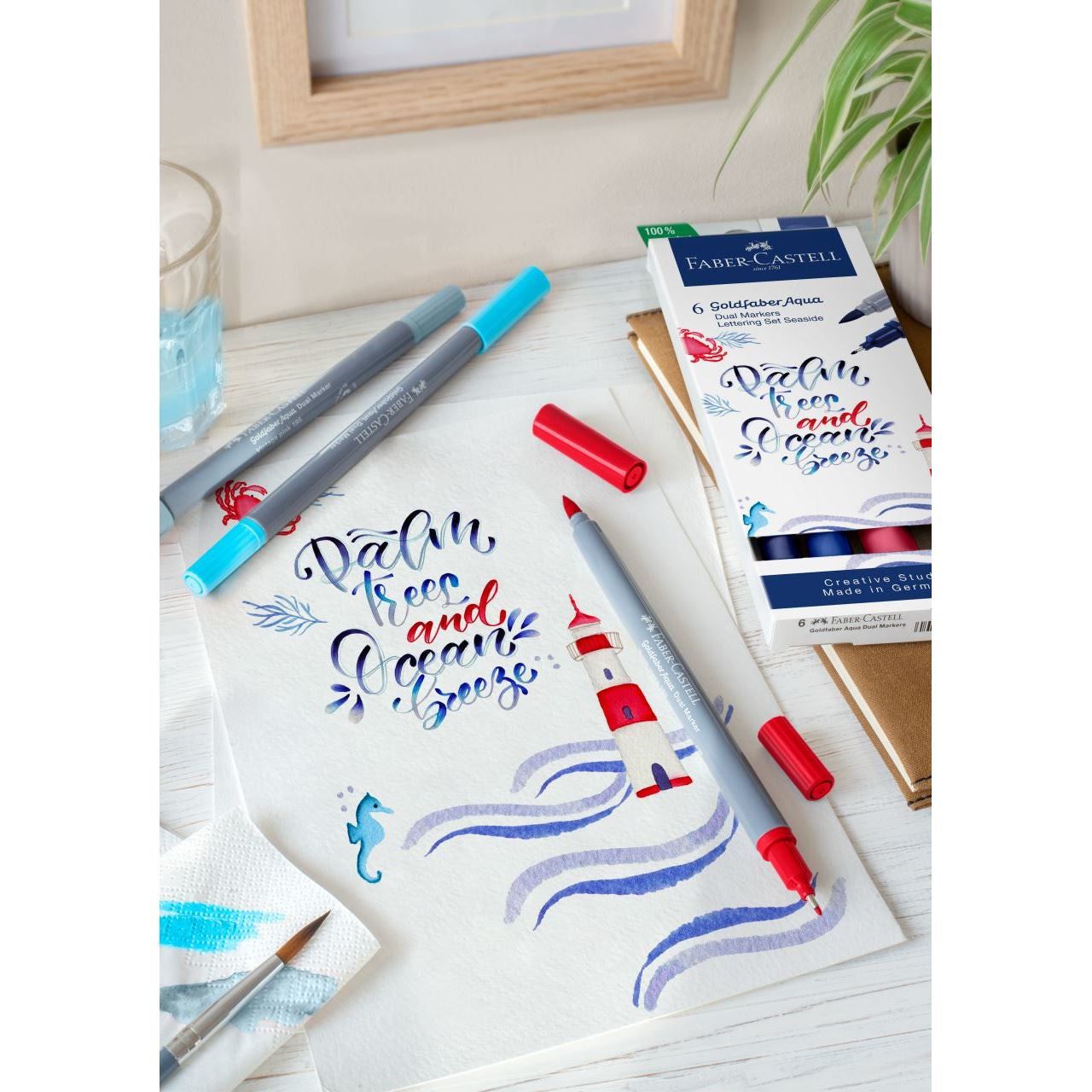Faber-Castell Goldfaber Aqua Filzstifte, sortierte Strichbreite, 6 Farben