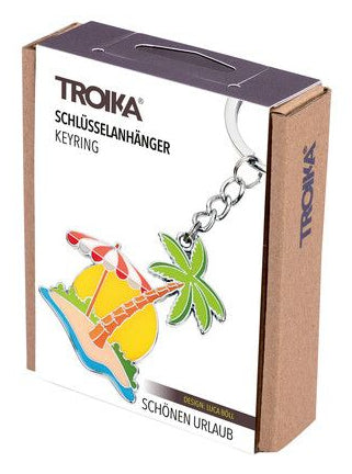 TROIKA Schlüsselanhänger Palme – Metall, Silber, 45 × 112 × 4 mm