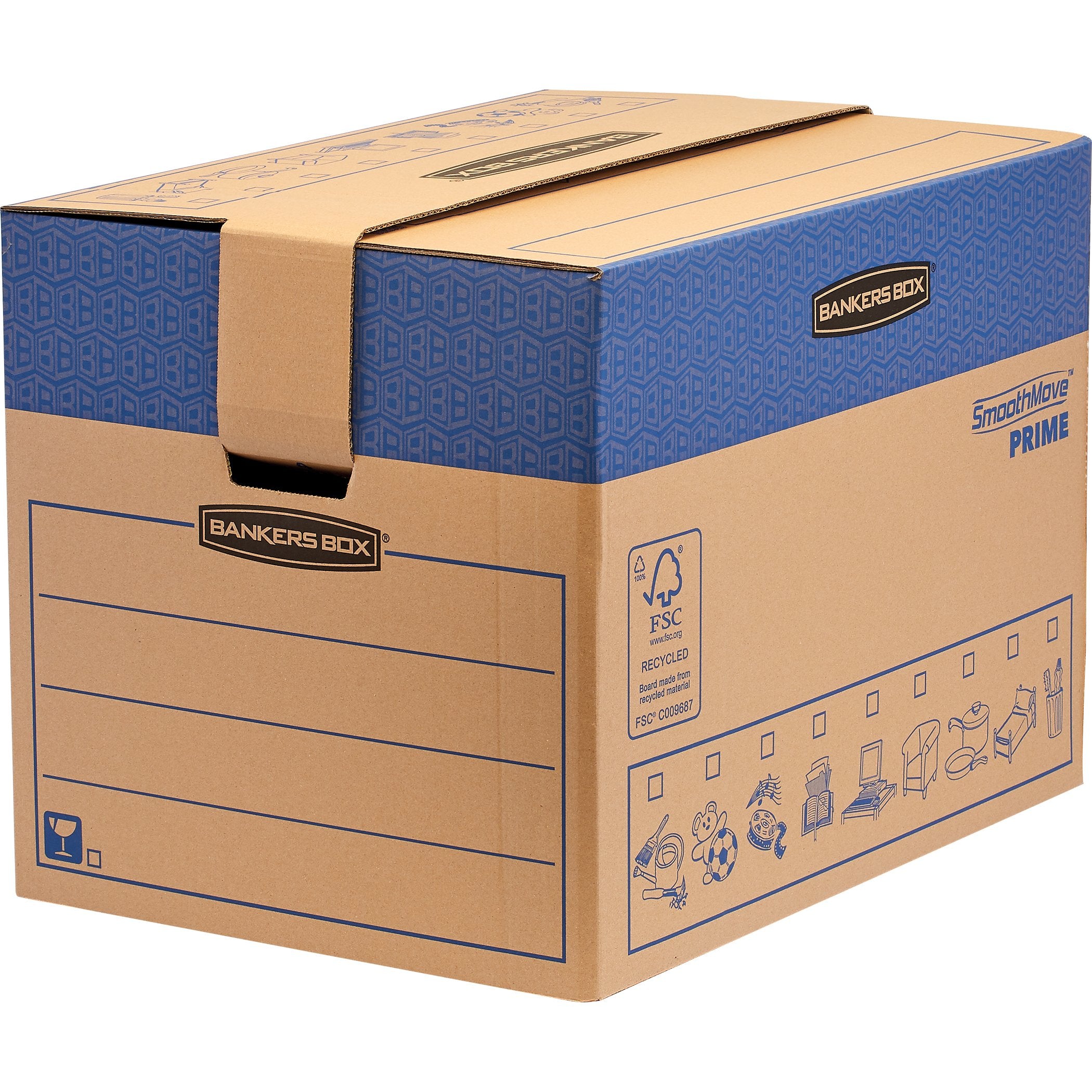 Fellowes R-Kive Umzugsbox 127 l – 480 × 463 × 632 mm, braun, Karton, 5er Pack