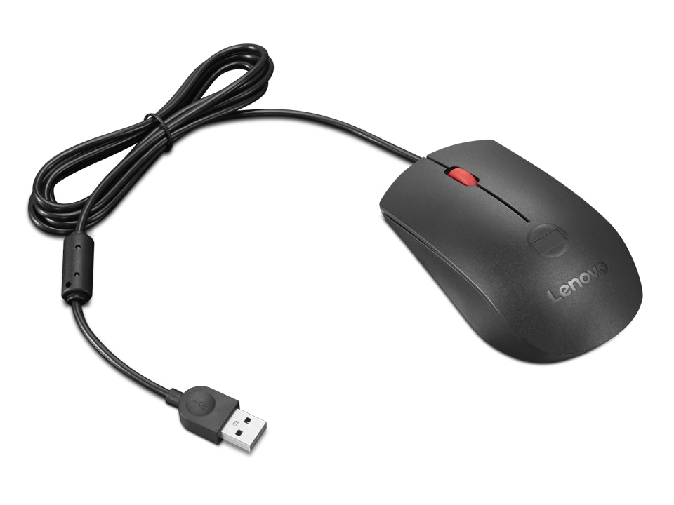 Lenovo FP USB MC G3 – Maus – Kabelgebunden (USB‑A), beidhändig, Schwarz