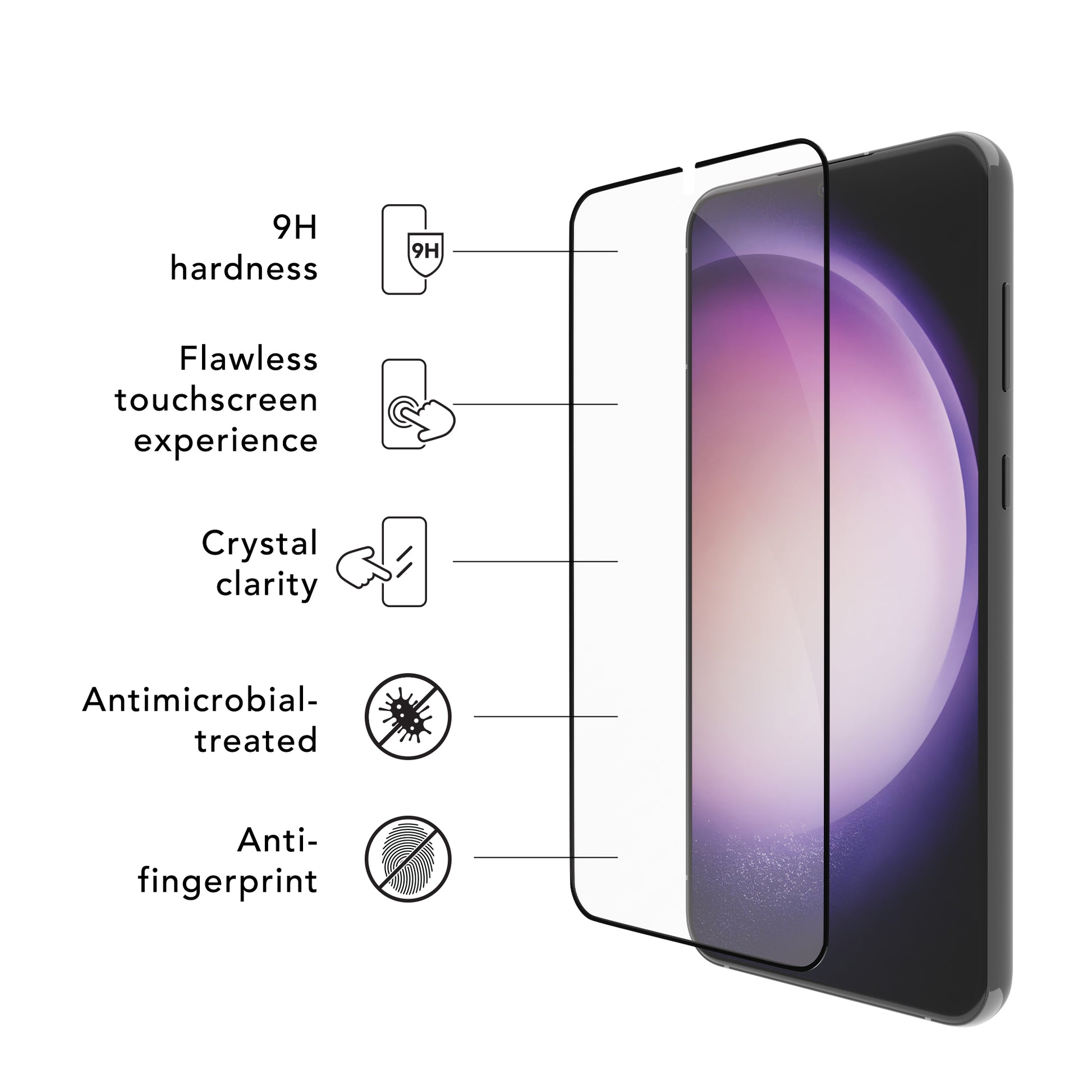 dbramante1928 Displayschutz (Folie), Antibakteriell – für Galaxy S23