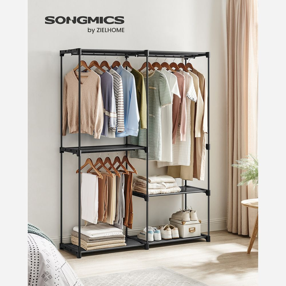 Songmics RYG025B02 Garderobenständer (2 Regale) – Stahl – Schwarz – 1'820 mm