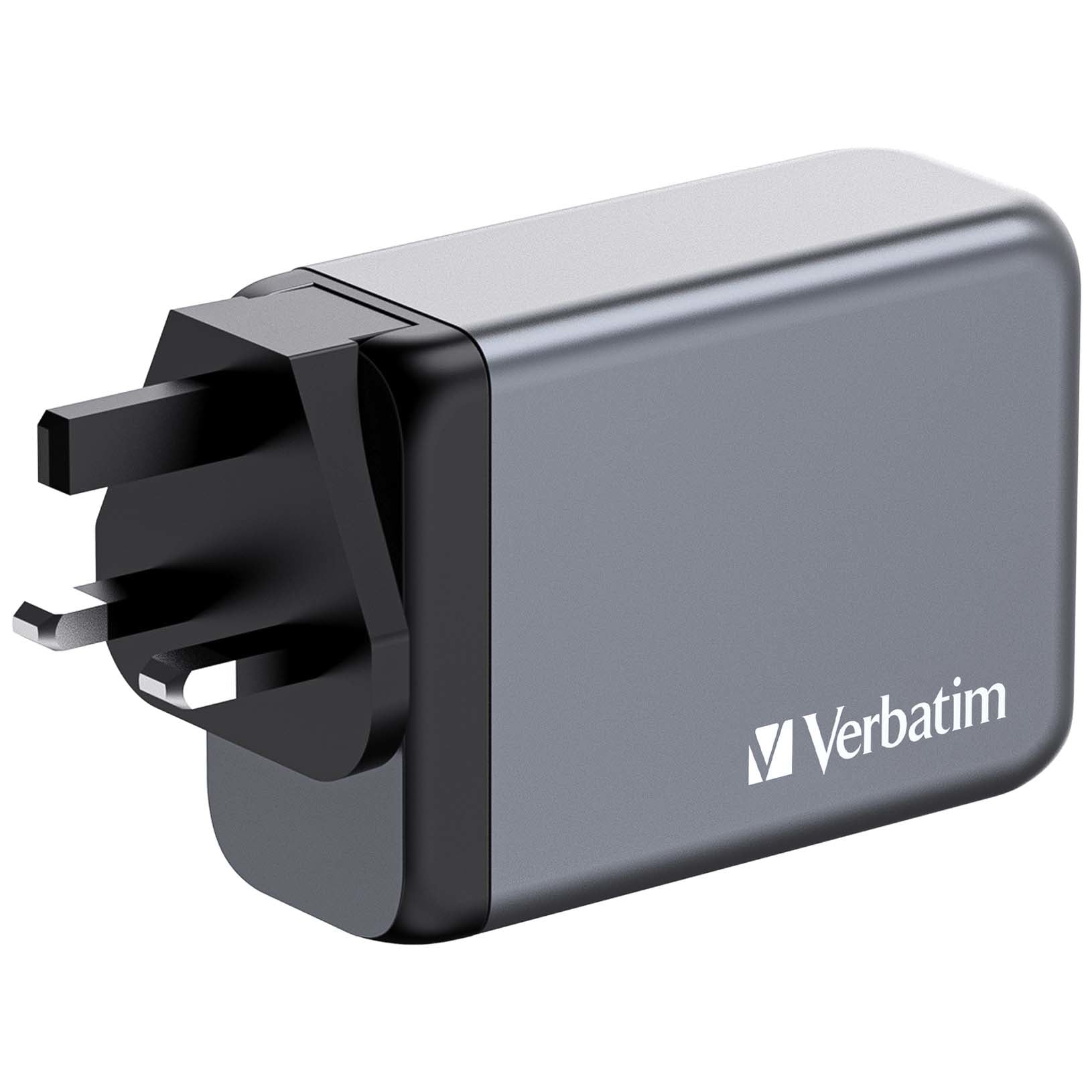 Verbatim GNC-240 Netzteil (EU/UK/US) – 240 W, 1× USB-C + 1× USB-A, QC 3.0, GaN