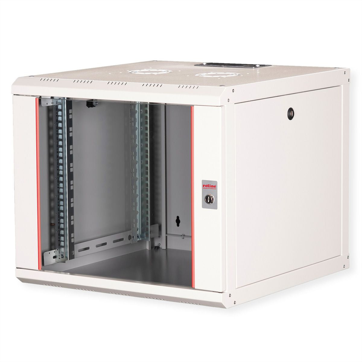 ROLINE Pro – 19" Wandverteiler 9U, IP20, abschliessbar, 600 × 600 × 505 mm, lichtgrau, Stahl