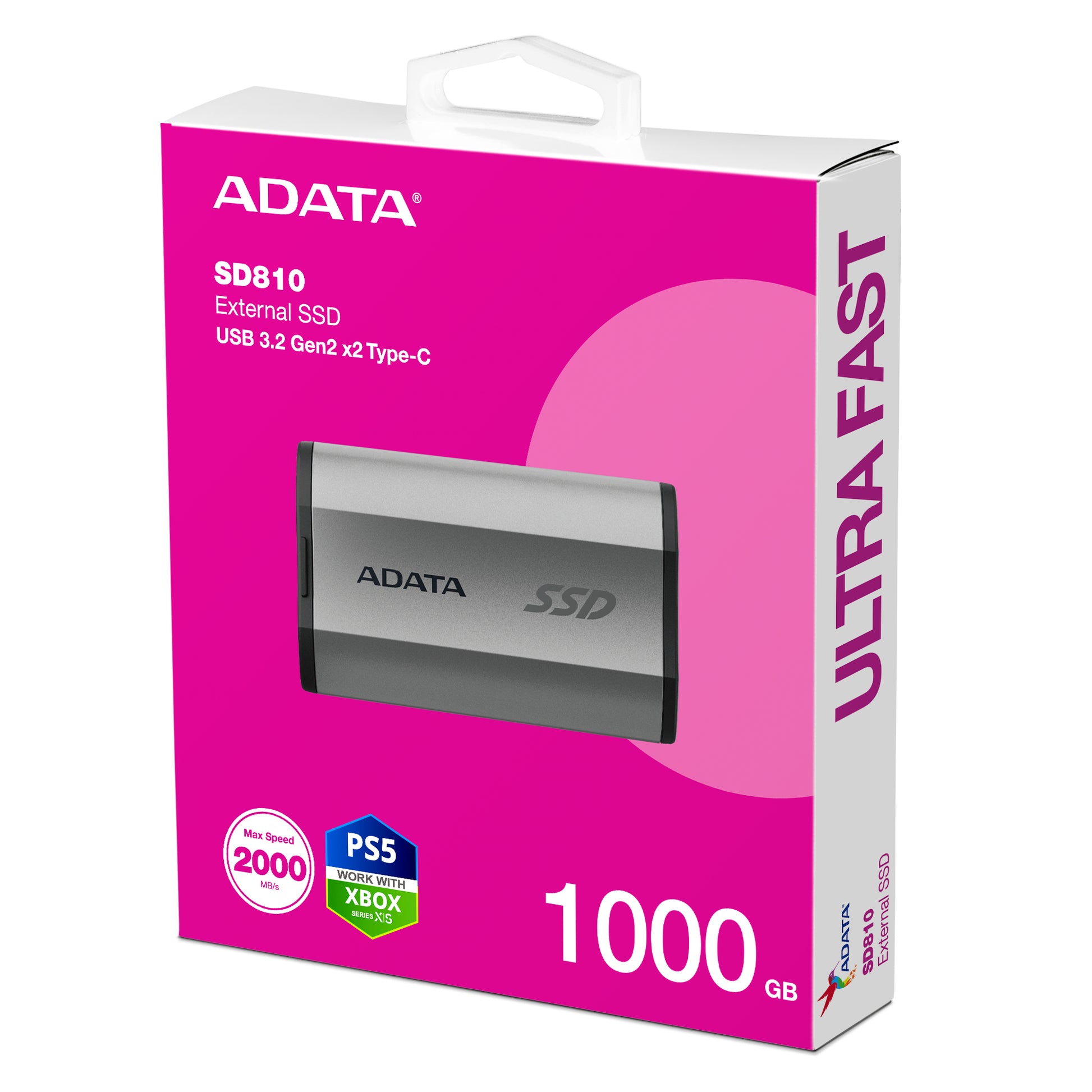 ADATA SD810 Speichergerät – 1 TB, USB 3.2 Gen 2x2 (USB Typ-C), IP68