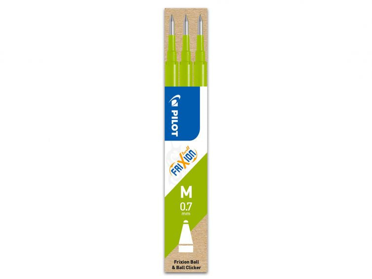 Pilot Rollerball-Mine FriXion für Ball, Clicker, LX + 1 weitere – 0,7 mm, löschbar, geruchsarm, 3 Stk.