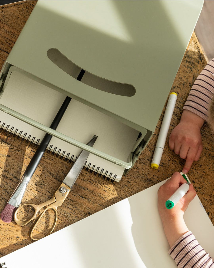 ReCollector Recyclingbox – 12 l – Recycling-Kunststoff, rechteckig – Graugrün