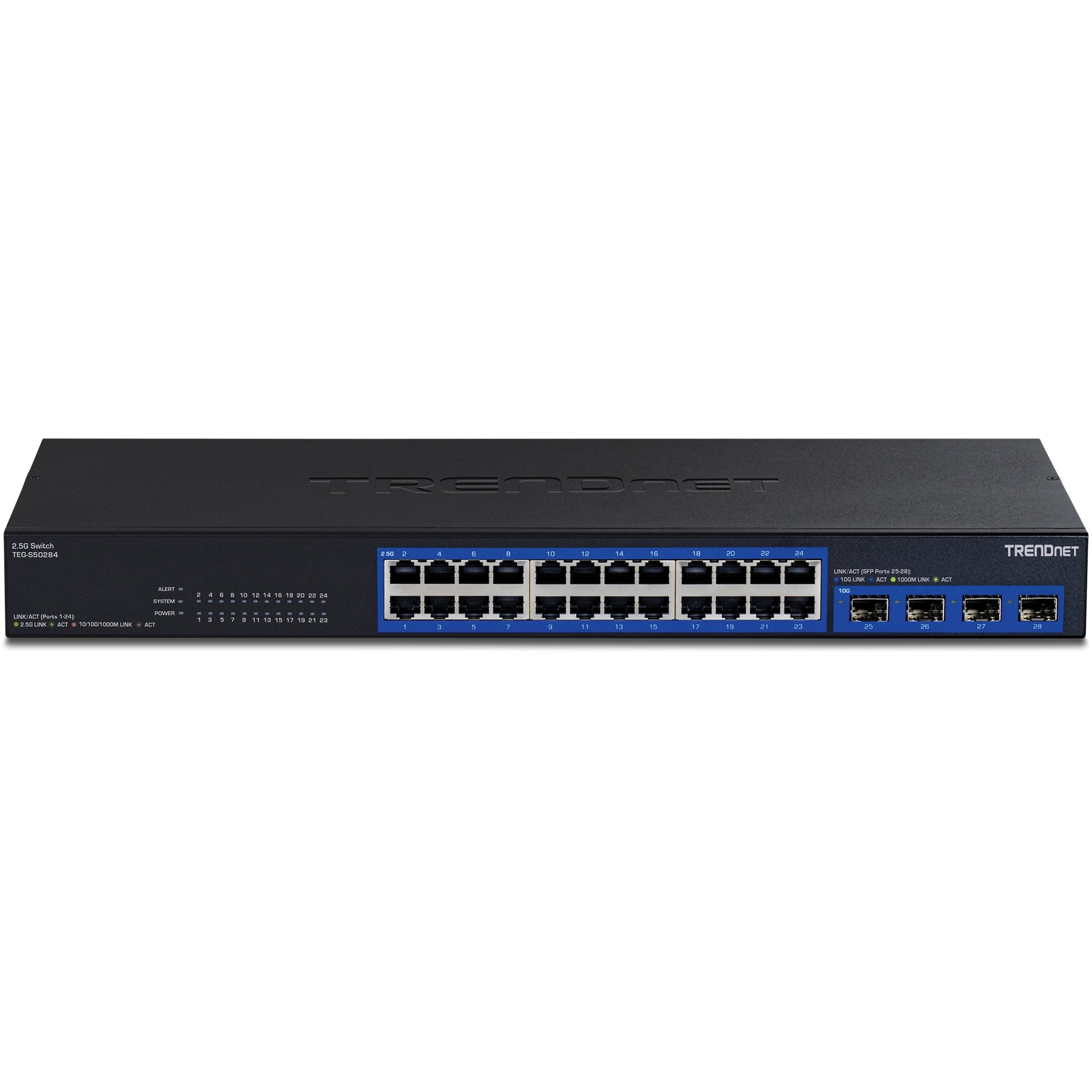 TRENDnet TEG-S50284 – Unmanaged Switch – 24× 2,5G, 4× SFP+, 19", 1U
