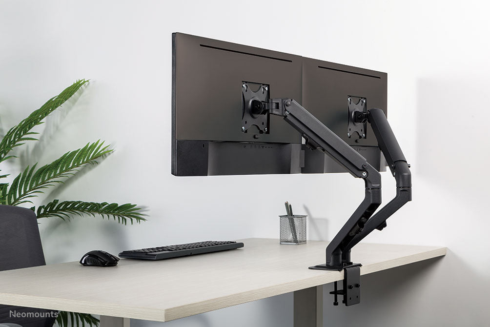 Neomounts Monitorarm, Tischklemme/Tischdurchführung, bis 27", VESA 100 × 100 mm, 7 kg, Neigen/Schwenken