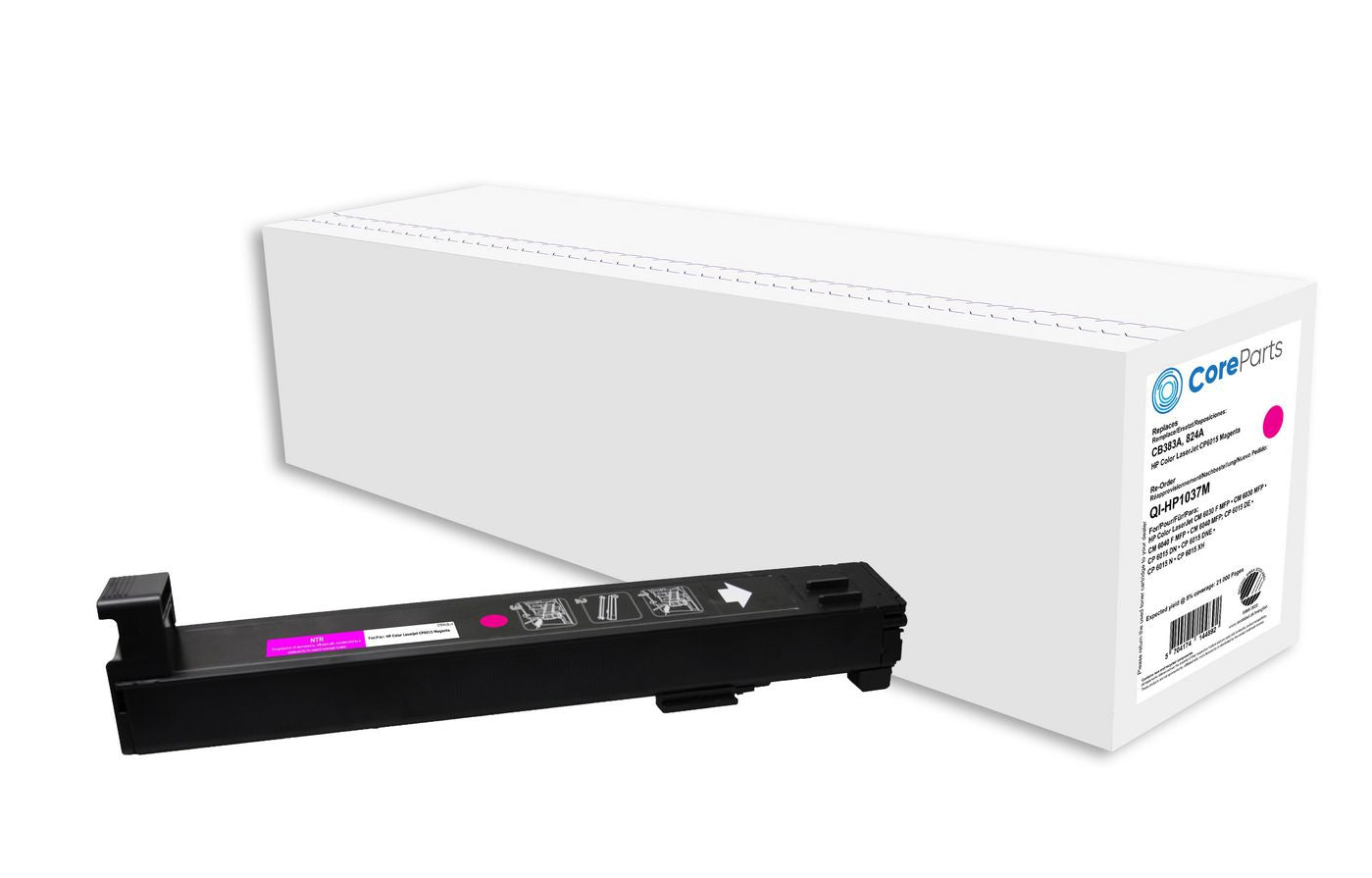 CoreParts Toner CB383A – Magenta, 21000 Seiten – für HP Color LaserJet CP6015 (824A)