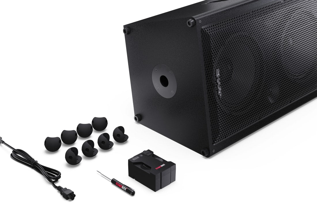Sharp CP-LS200 – Party-Lautsprecher – 200 W, 8 h Akku, LED, Bluetooth 5.0, IPX4, Schwarz