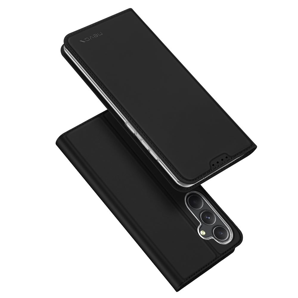 nevox Vario Series Wallethülle – für Samsung Galaxy S23 FE, mit Ständer, 1 Kartenfach, PU+TPU, Schwarz