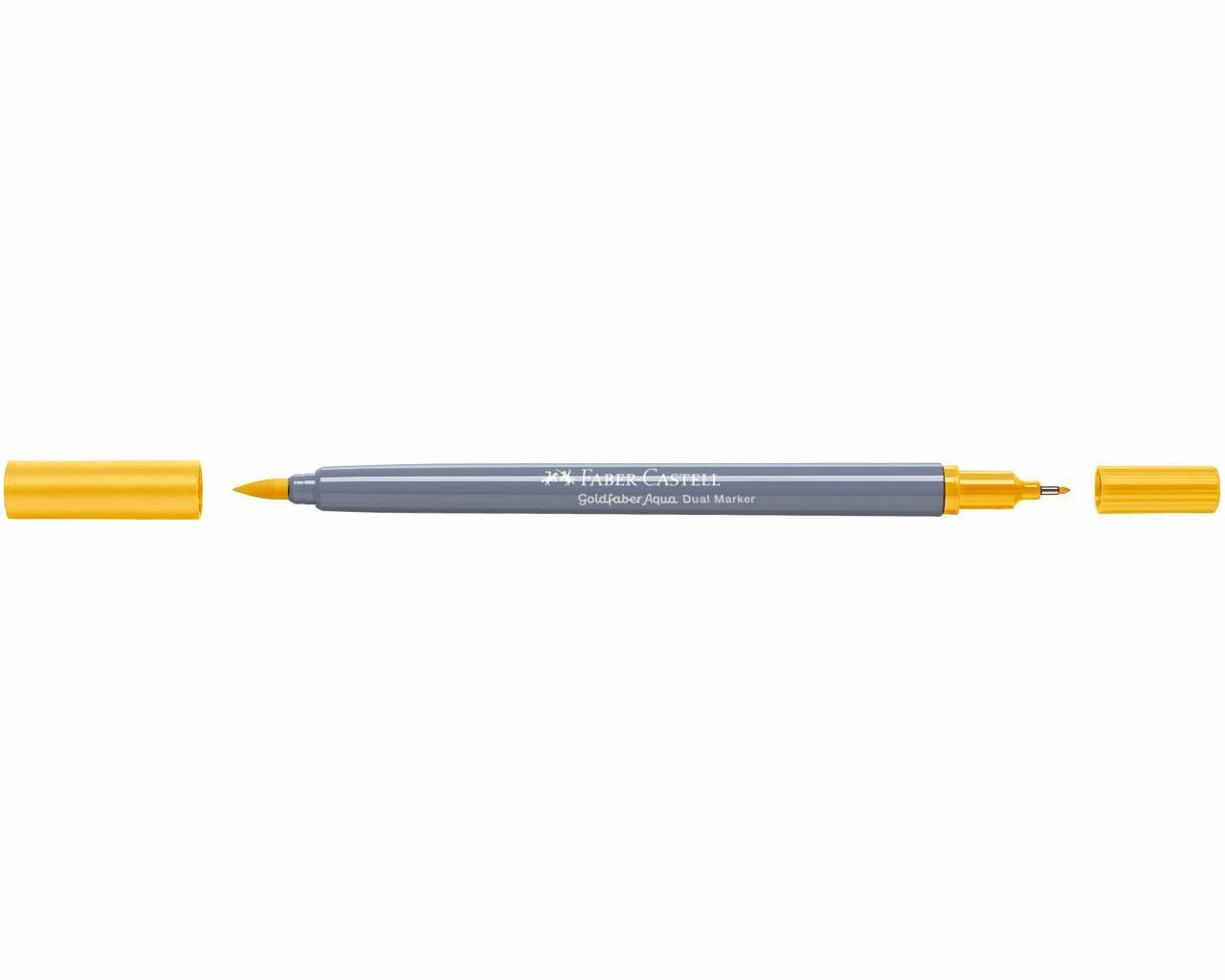 Faber-Castell Pinselstift – Finelinerspitze 0,6 mm, Pinselspitze – Naples Gelb – wasservermalbar