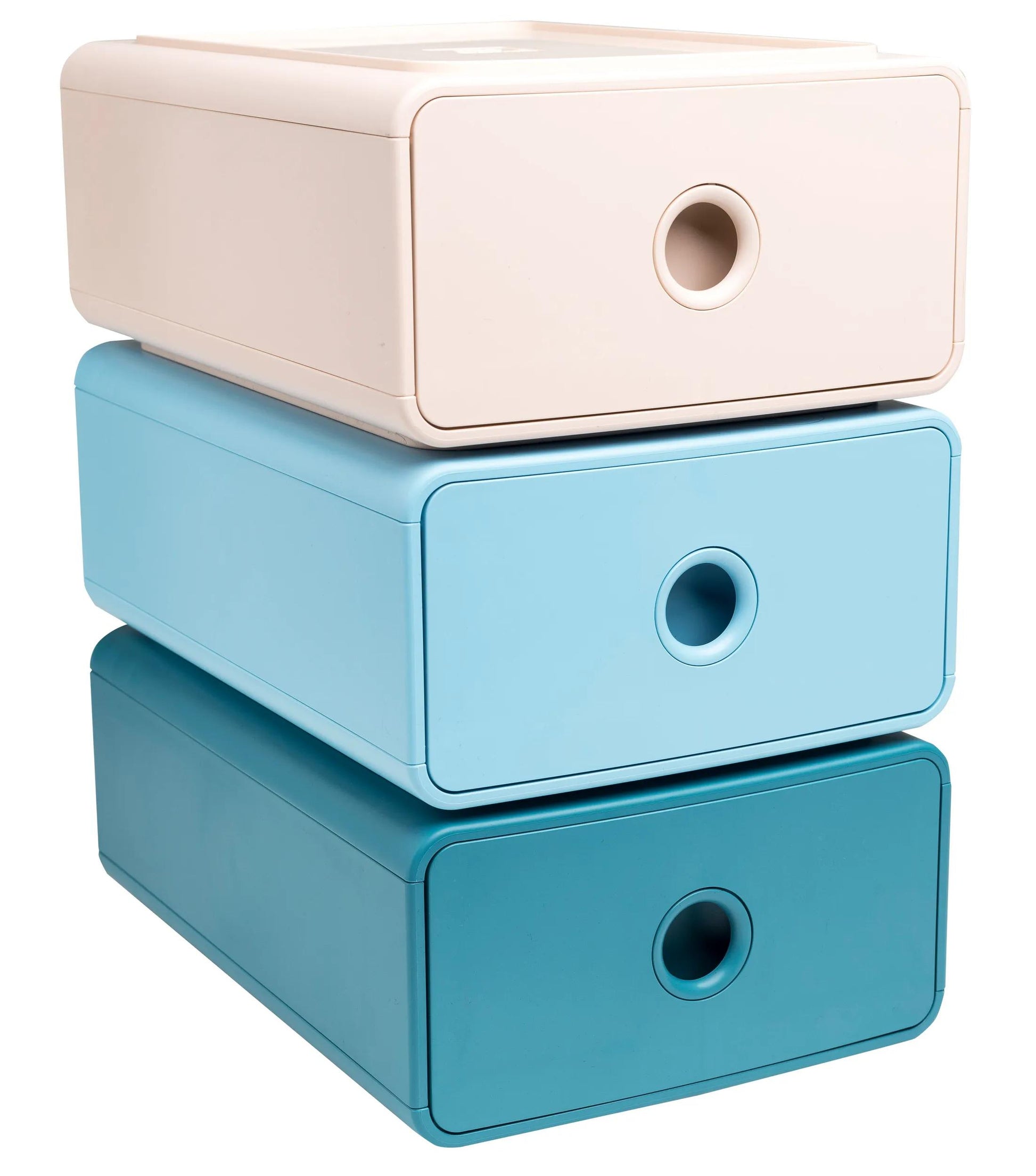 Exacompta SKANDI Schubladenelement – 1 Schublade, für A5+, blau, Polystyrol (PS), B 190 × H 107 × T 265 mm
