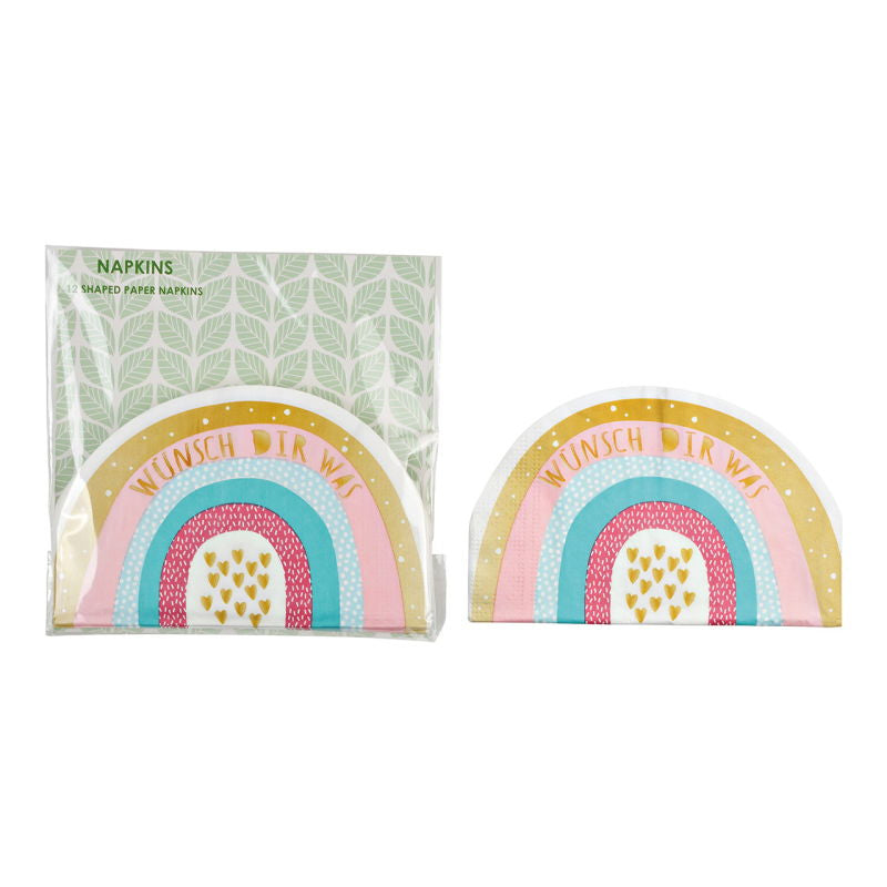 G. Wurm Servietten Regenbogen – 33 × 33 cm, 3-lagig – 20 Stück