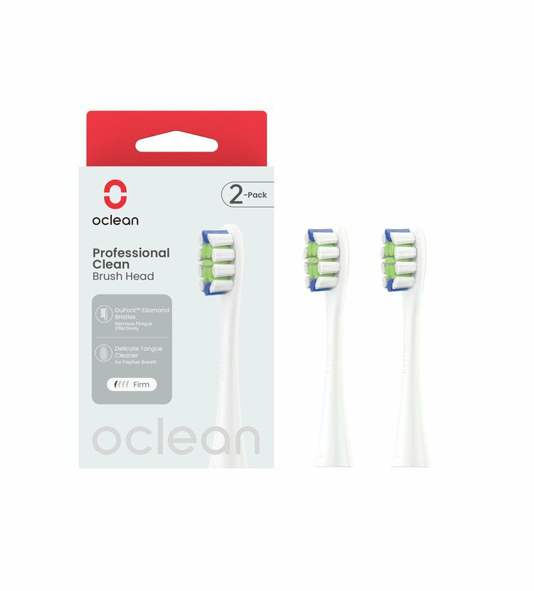 Oclean Aufsteckbürste – für Oclean Zahnbürsten – mittel – 2 Stk – weiss