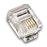 Wirewin MOD 6-4 SF-100 – Modularstecker RJ-11/RJ-12, 6-polig, 4-adrig, flach, weiss, 100 Stück