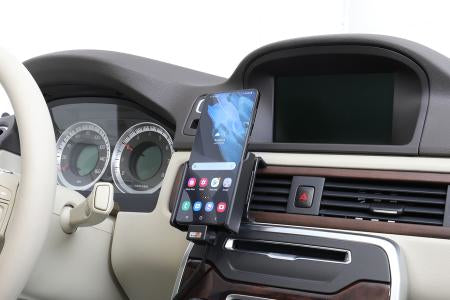 Brodit Auto-Halterung, Schraubbefestigung, 360° drehbar, 2× USB-A – für Samsung Galaxy S21+ 5G – Schwarz