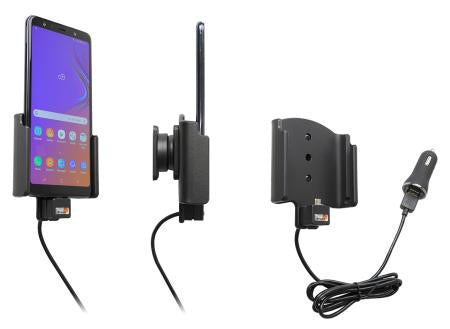 Brodit Auto-Ladegerät – 2,1 A Laden, Schraubbefestigung – für Samsung Galaxy A7 2018 (SM-A750) – Schwarz