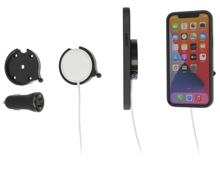 Brodit Auto-Halterung, Schraubbefestigung – für iPhone 12–13 – Schwarz