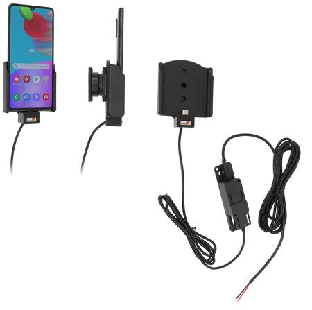Brodit 727220 Lade-/Daten-Cradle – Schraubbefestigung, USB-A ×2 – für Smartphones – Schwarz