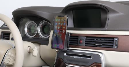 Brodit Auto-Halterung mit Zigarettenanzünder-Ladegerät, 2× USB – für iPhone 12 Pro Max – Schwarz