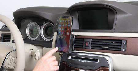 Brodit Auto-Halterung mit Zigarettenanzünder-Ladegerät, 2× USB – für iPhone 12 Pro Max – Schwarz