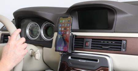 Brodit Auto-Halterung mit Zigarettenanzünder-Ladegerät, 2× USB – für iPhone 12 Pro Max – Schwarz