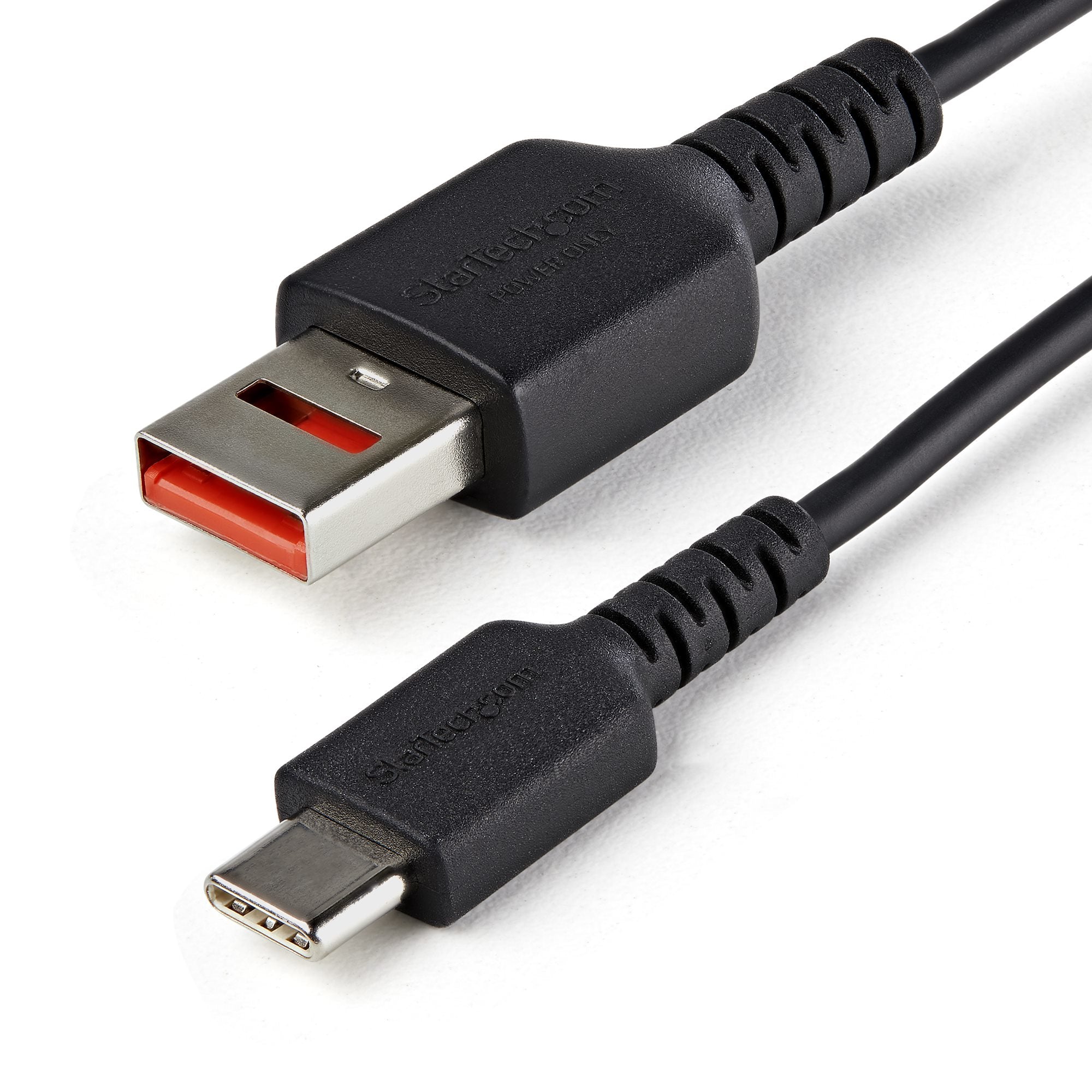 StarTech.com USB-A auf USB-C Kabel – USB 2.0 (480 Mbit/s) – 1 m – Datenblocker, TPE-Mantel – Schwarz