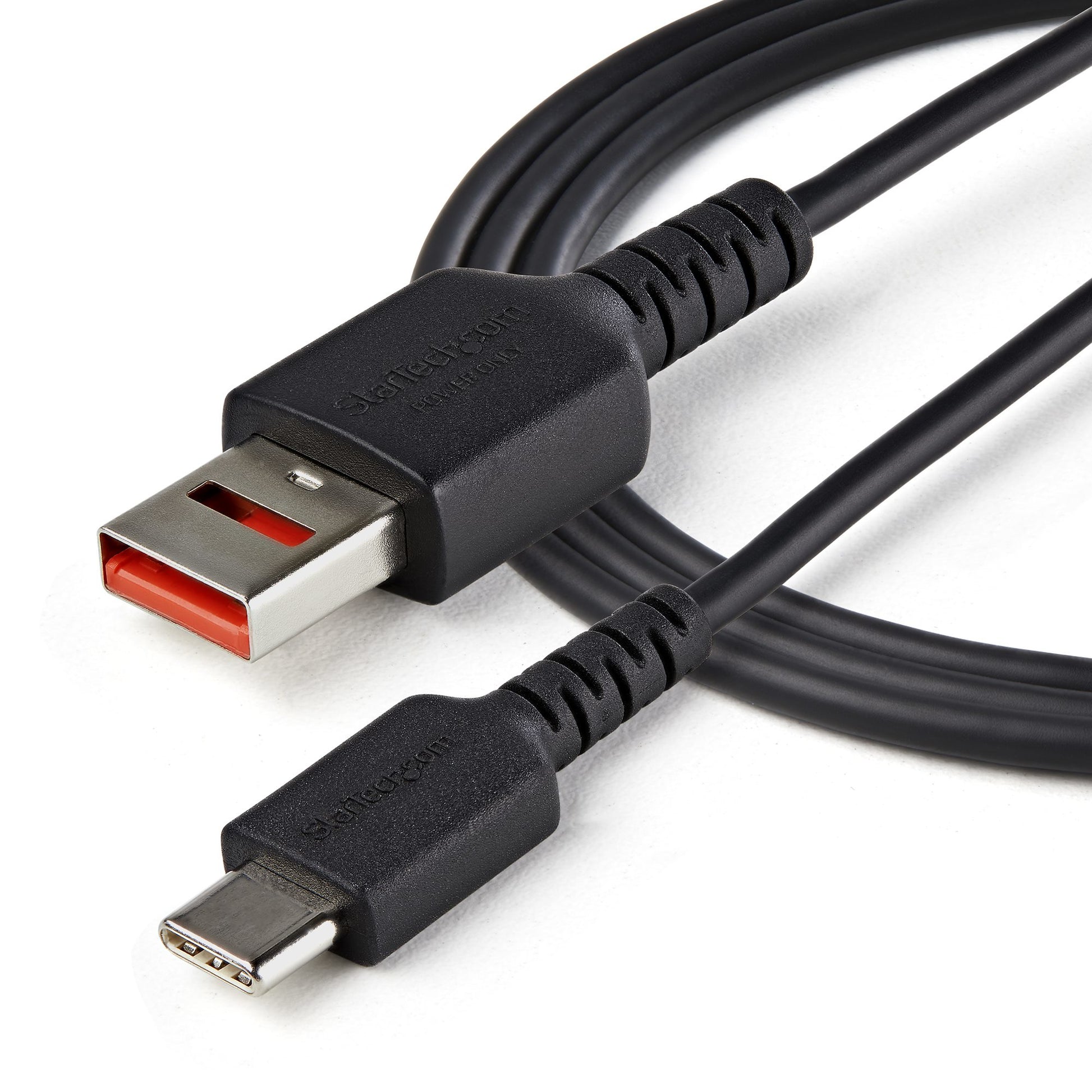 StarTech.com USB-A auf USB-C Kabel – USB 2.0 (480 Mbit/s) – 1 m – Datenblocker, TPE-Mantel – Schwarz