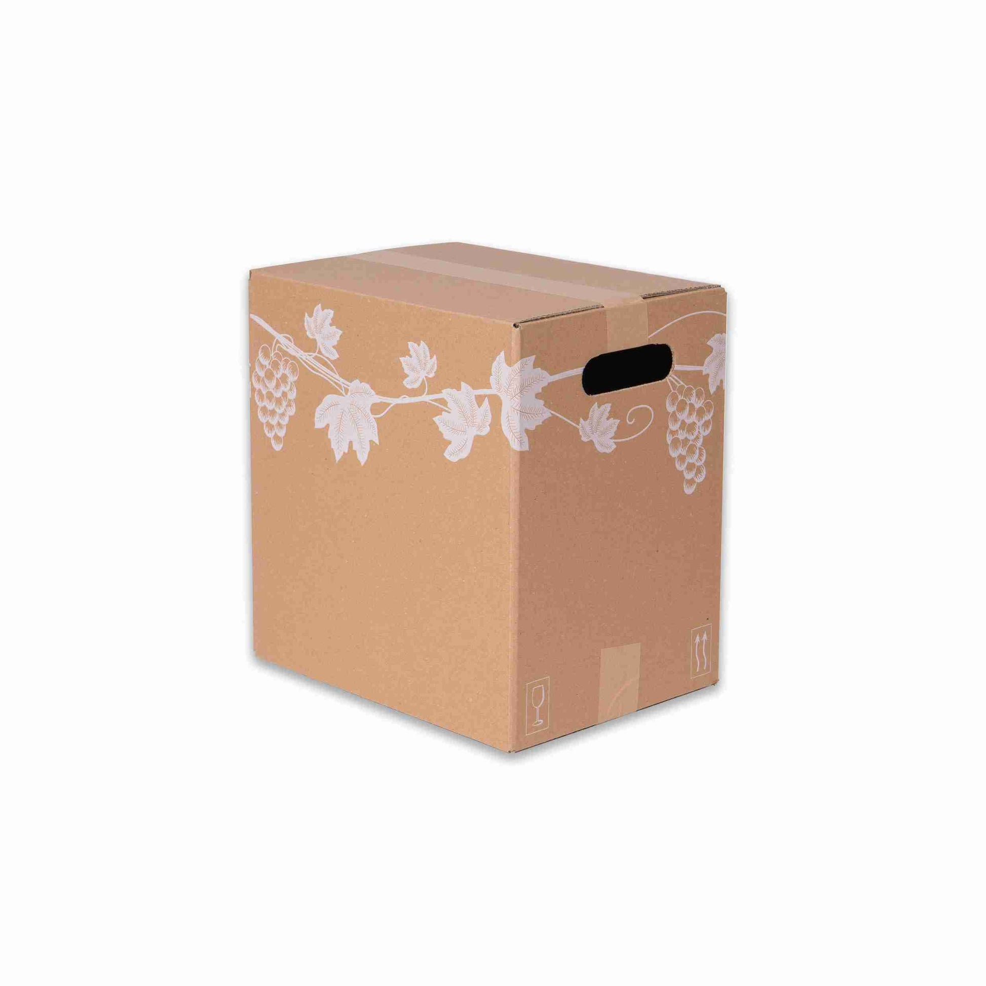 Model Weinversandkarton – für 12 × 0,5 l, max. 270 mm & Ø60 mm – 263 × 196 × 271 mm, braun, selbstklebend – 1 Stk., ab 800 Stk.
