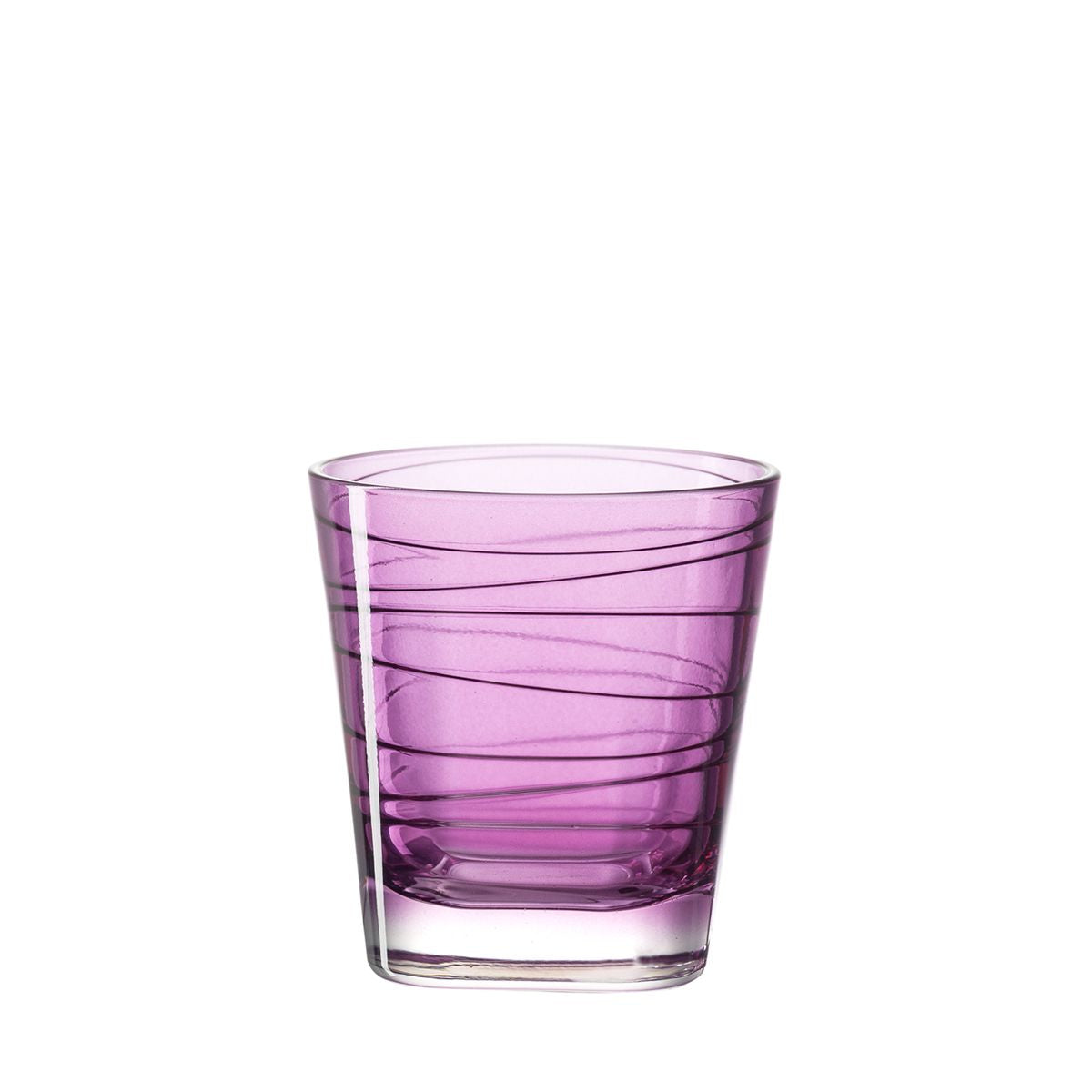 LEONARDO Trinkglas – 0,25 l, Glas, Violett, spülmaschinenfest, eingepresstes Dekor, 6 Stück