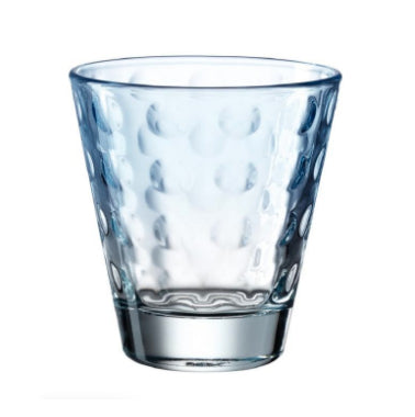 LEONARDO Trinkglas Optic Pastell – 6er Set, 215 ml, Ø 8,5 cm, Glas, Blau, spülmaschinenfest