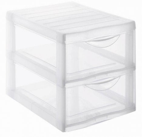 Rotho Orgamix Schubladenelement – 2 Schubladen, für A4, transparent, B 260 × H 255 × T 360 mm