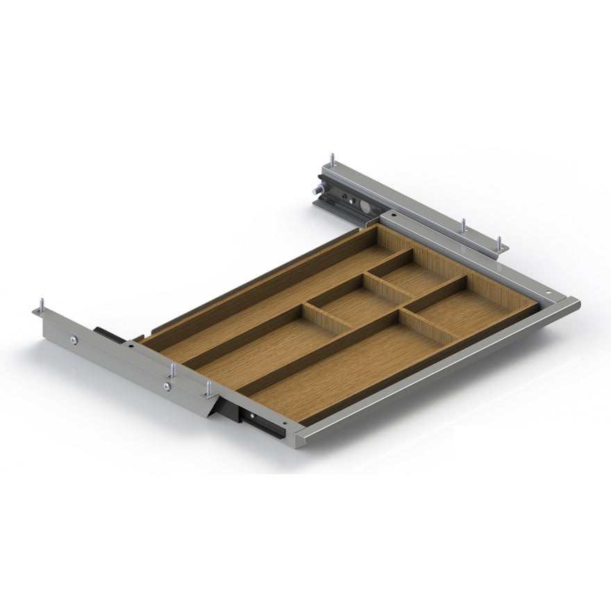 Actiforce Materialschublade SN – Aluminium/Holz, Silber