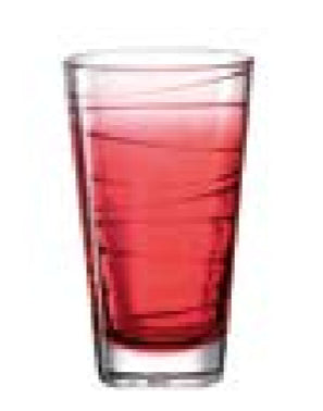 LEONARDO Vario Struttura Trinkglas – 6er Set, 280 ml, Ø 7,5 cm, Kalk-Natron-Glas, Rot, spülmaschinenfest