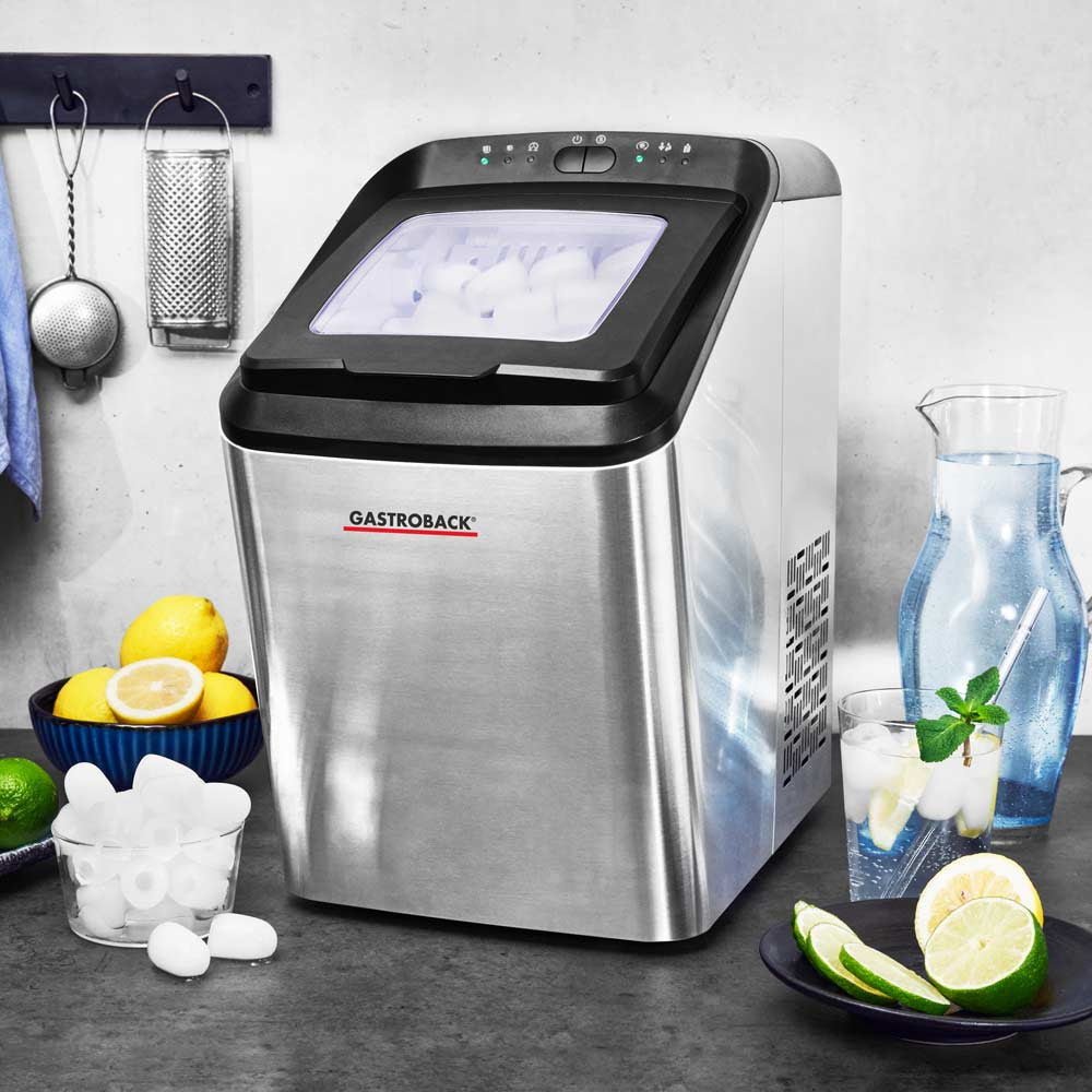 Gastroback Eiswürfelmaschine 41143 – 15 kg/24 h, 2,8 l – schwarz/edelstahl