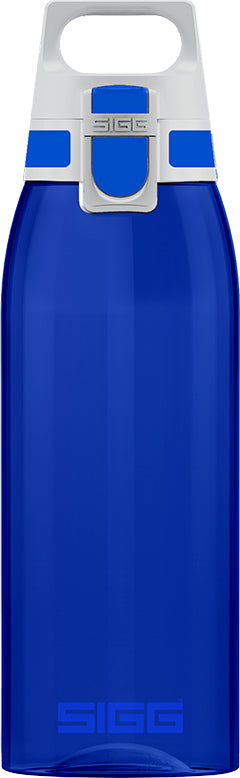 SIGG Total Color One Trinkflasche 1 l – Tritan, Druckknopfdeckel, Blau