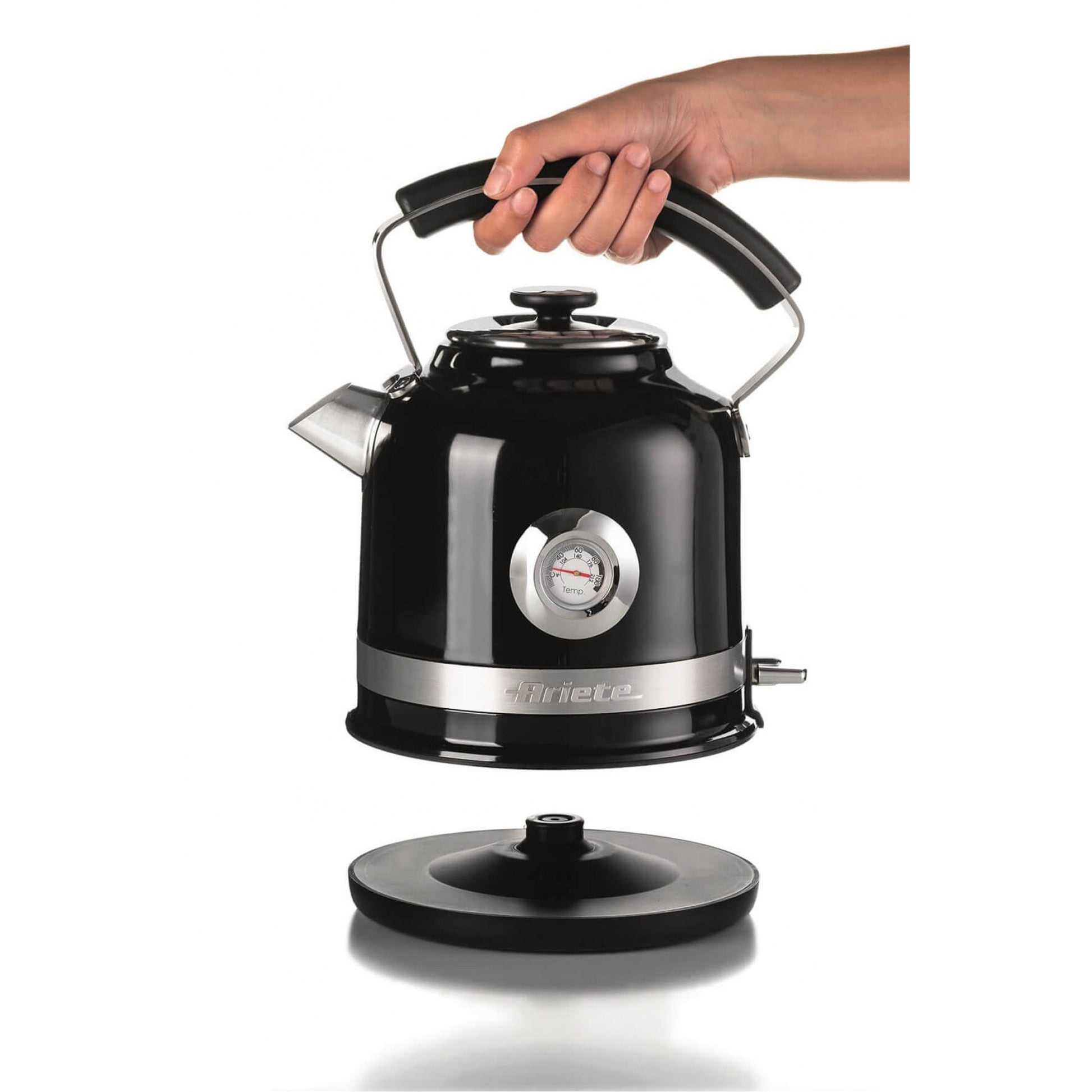 Ariete Wasserkocher – 1,5 l, Edelstahl, Schwarz, ARI-2854-MOD-BK