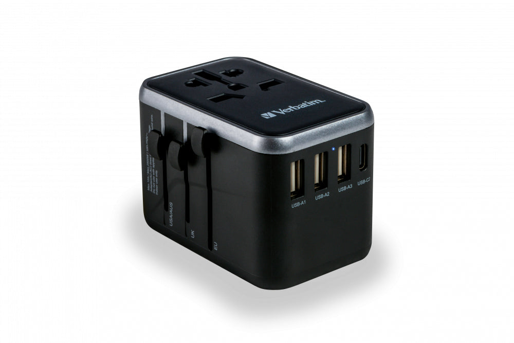 Verbatim UTA-04 Reiseadapter USB-Ladegerät 61 W – USB-C×2, USB-A×3 – PD, QC