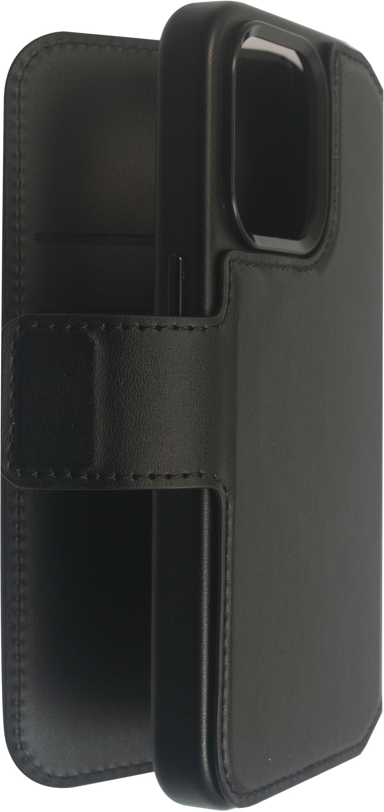 eSTUFF INFINITE MILAN Wallet-Case MagSafe – Schwarz, Leder – für Apple iPhone 16 Plus – mit 3 Kartenfächern