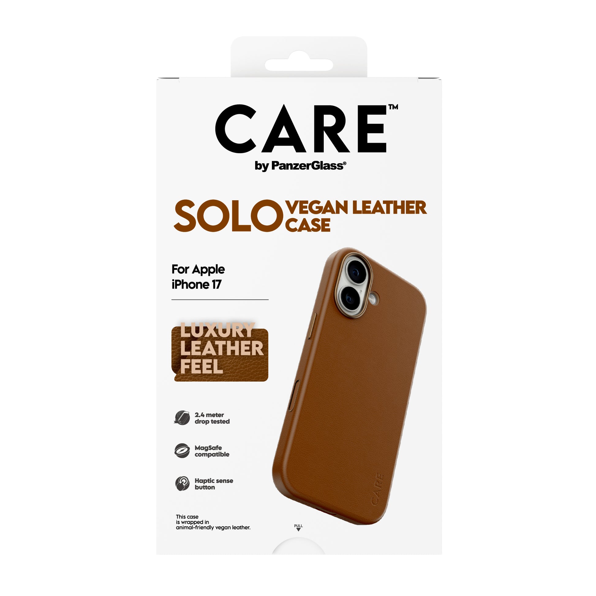 PanzerGlass CARE Solo Backcover – für Apple iPhone 17, PC, Braun