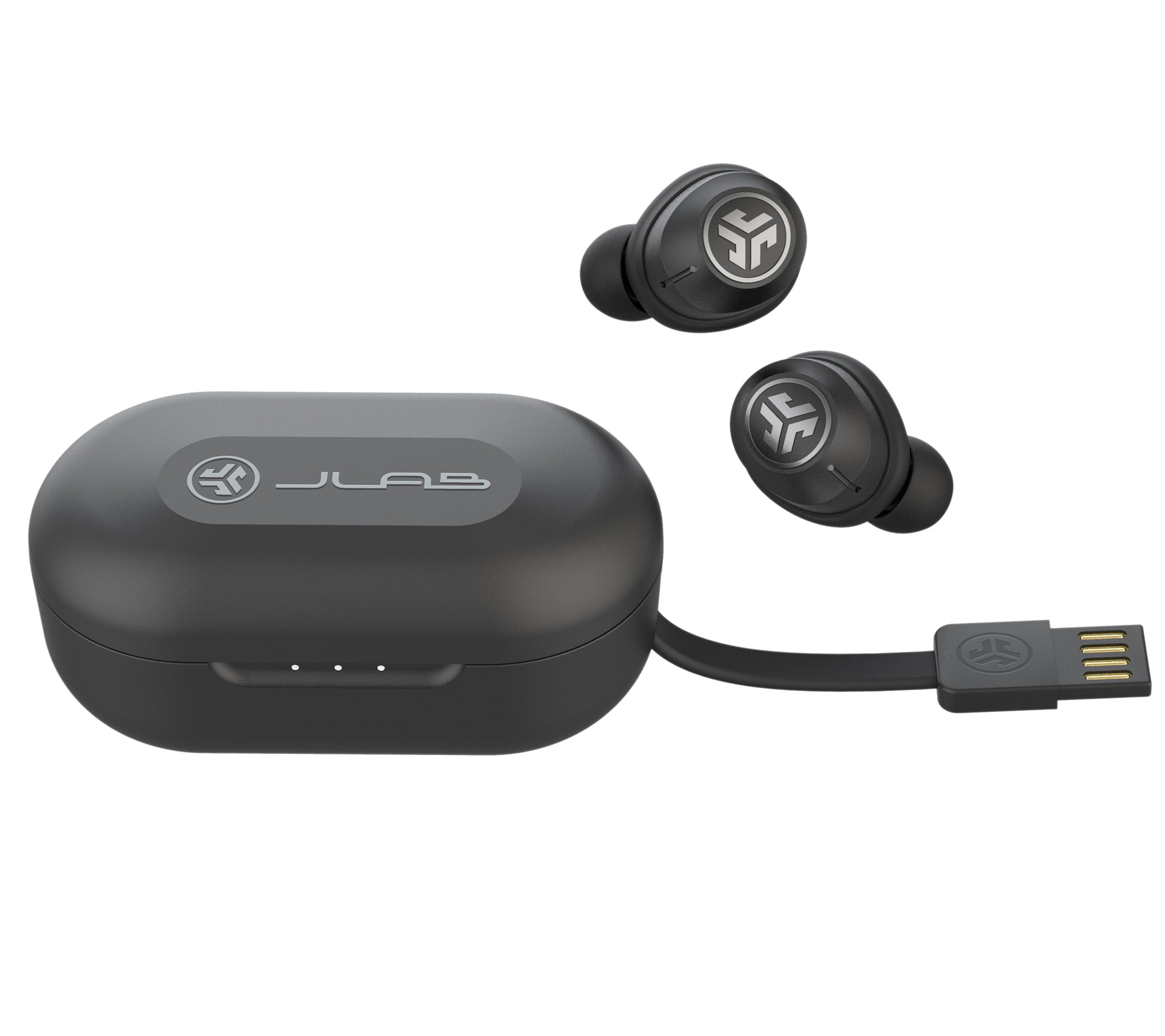 JLab JBuds ANC – True Wireless In-Ear Kopfhörer – Bluetooth, ANC, IP55 – Schwarz – für PC/Mac/Mobile – bis zu 42 Stunden