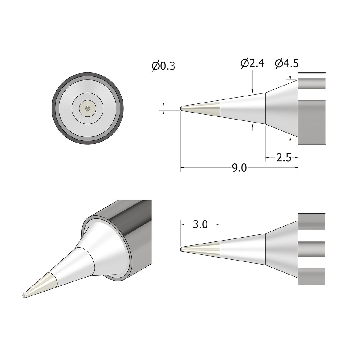 iFixit Lötspitze 0,3 mm – 1 Stk – für FixHub Smart Lötkolben