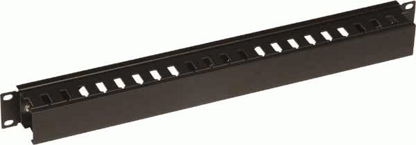 Conteg 19"-Kabelführung – 2U, 80×60 mm, schwarz