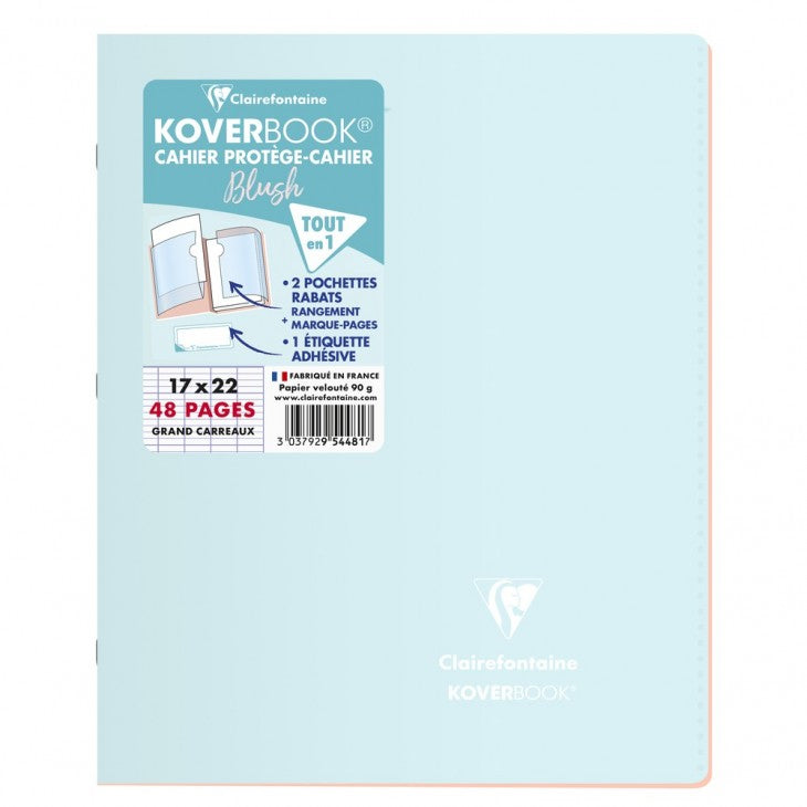 Clairefontaine Koverbook Blush Notizheft – 170 × 220 mm – liniert – 48 Seiten – 90 g/m² – mehrfarbig, PEFC