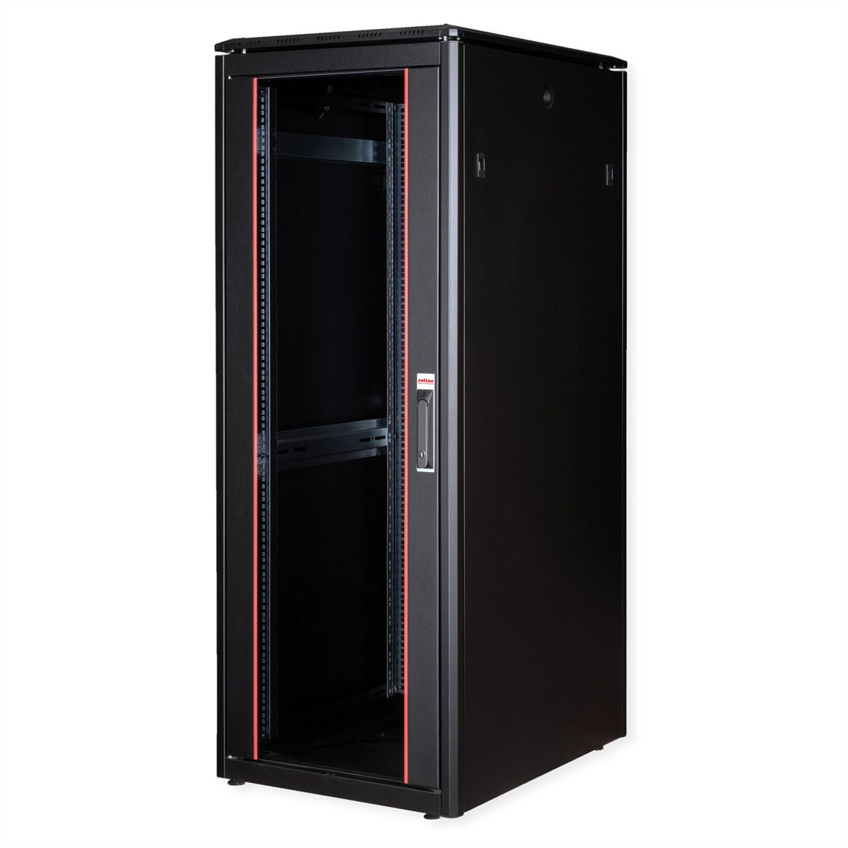 ROLINE Pro – 19" Netzwerkschrank 32U, IP20, abschliessbar, 600 × 800 × 1609 mm, schwarz, Stahl