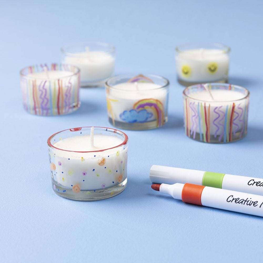 Creativ Company Kerzenglas, Glas, Transparent, 3,2 × 5 × 5 cm, 48 Stück